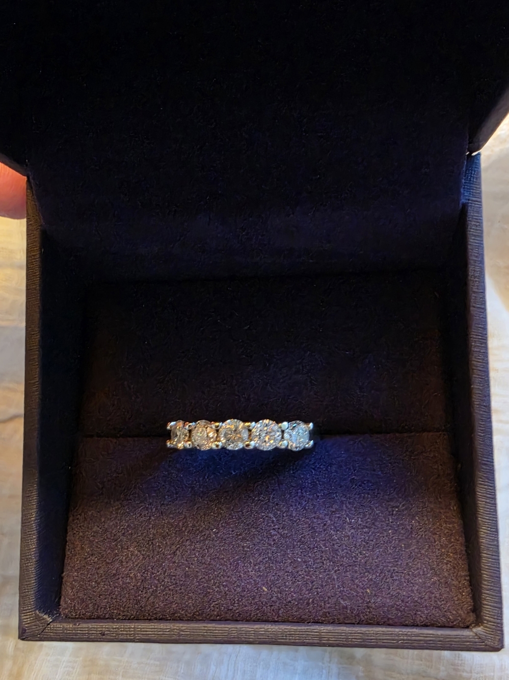 1 Ct 5-Stone Anniversary Ring In 10K White Gold